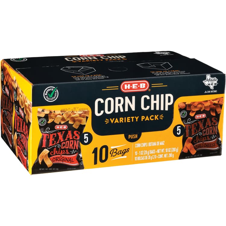 H-E-B Texas Corn Chips Variety Pack Bags