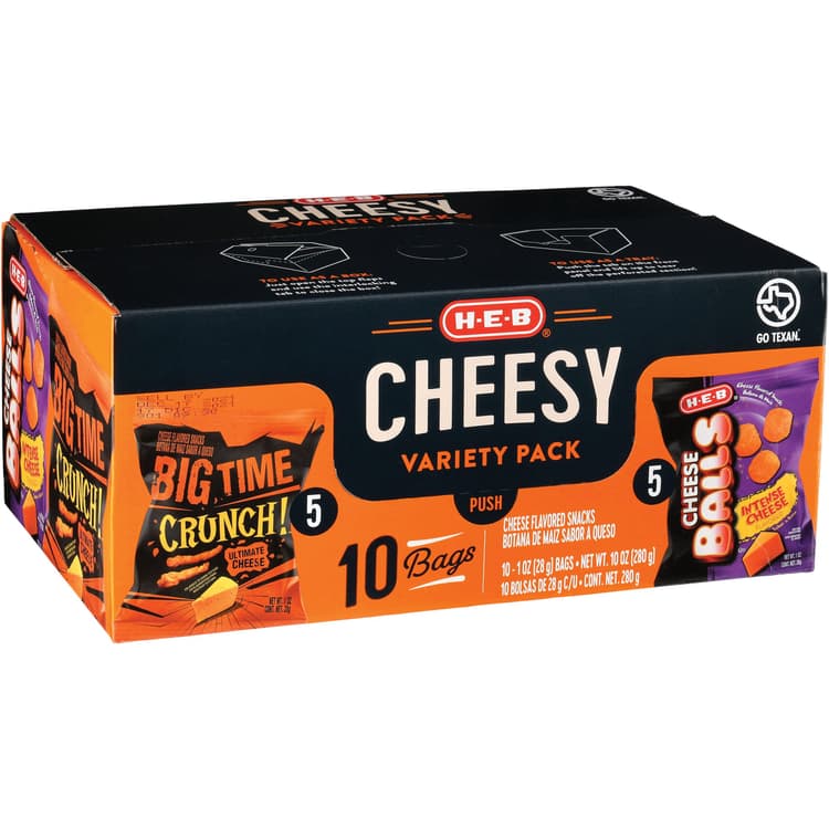 H-E-B Cheesy Chip Variety Pack Bags