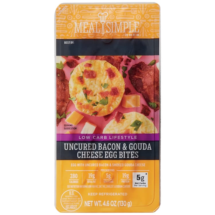 Meal Simple By H-E-B Egg Bites - Uncured Bacon & Smoked Gouda