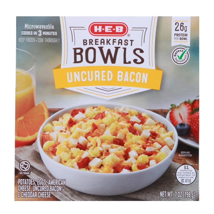H-E-B Breakfast Bowls Uncured Bacon