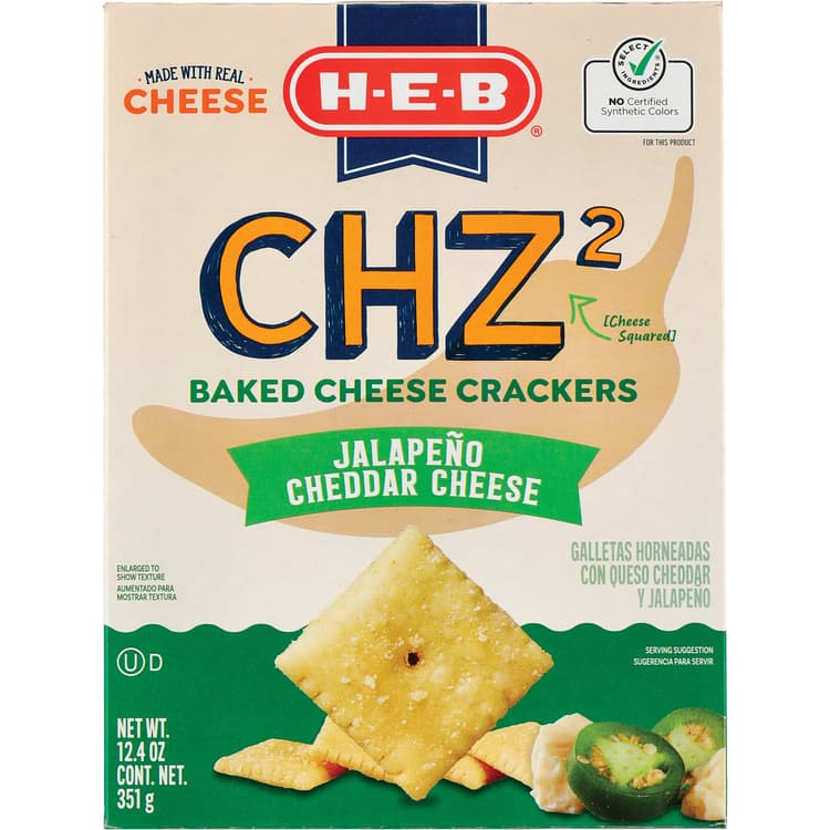 H-E-B Chz2 Baked Cheese Crackers - Jalapeno Cheddar Cheese
