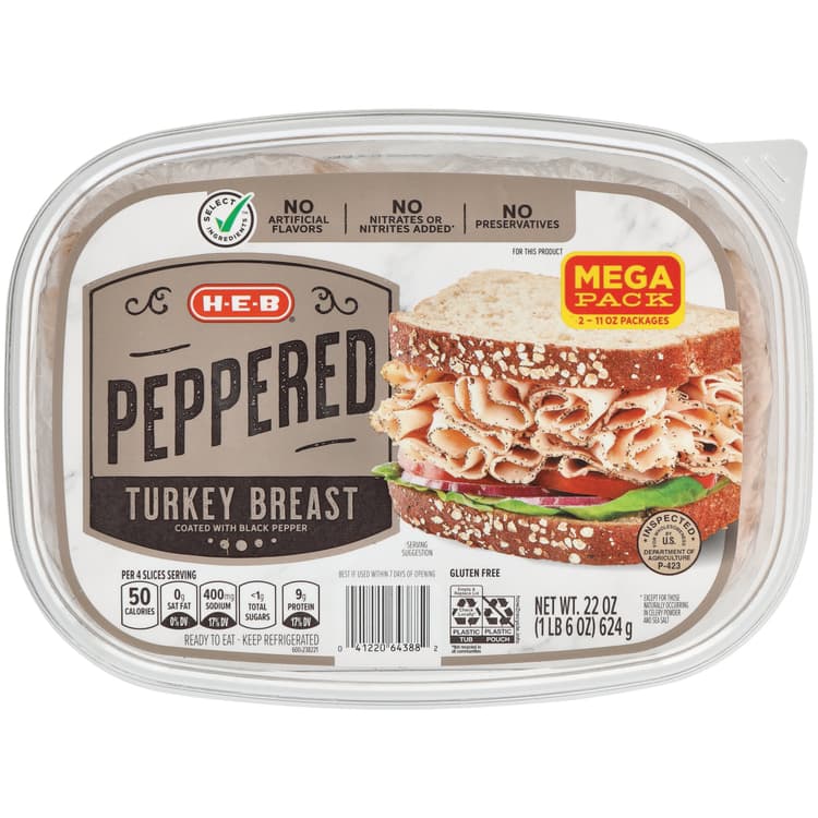 H-E-B Peppered Turkey Breast - Mega