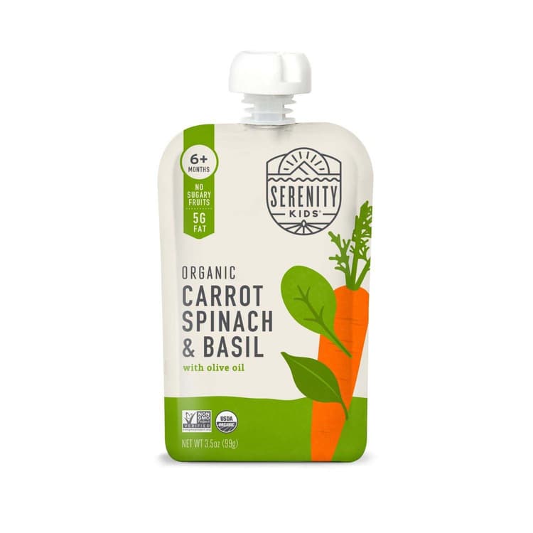 Serenity Kids Organic Carrot, Spinach, And Basil Puree 6+ Months