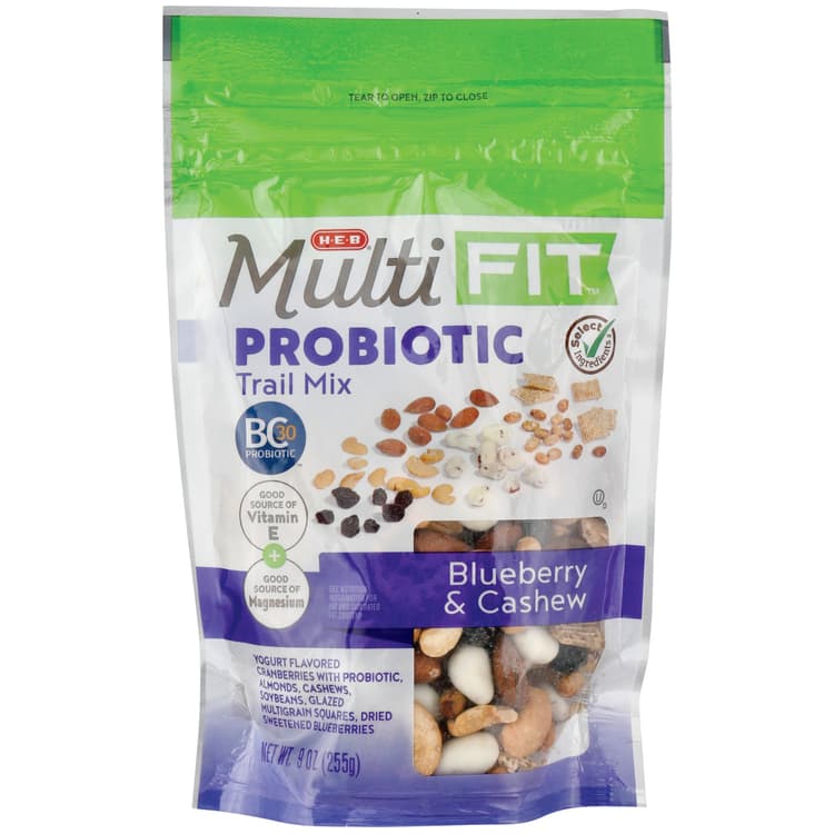 H-E-B Multifit Probiotic Trail Mix - Blueberry & Cashew