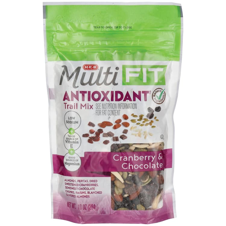 H-E-B Multifit Antioxidant Trail Mix - Cranberry & Chocolate