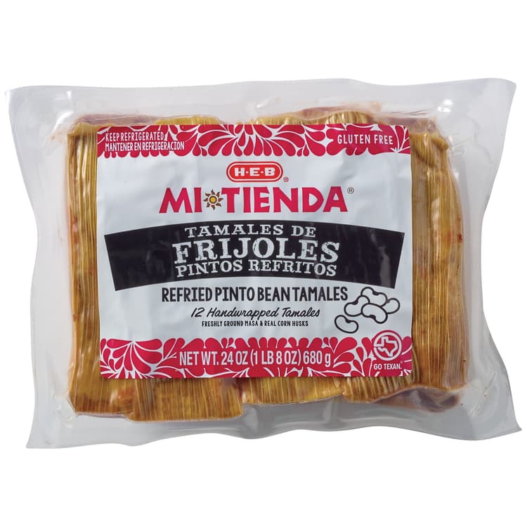 H-E-B Mi Tienda Refried Pinto Bean Tamales De Frijoles Refritos