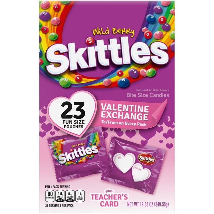 Wild Berry Skittles Fun Size Valentine Exchange