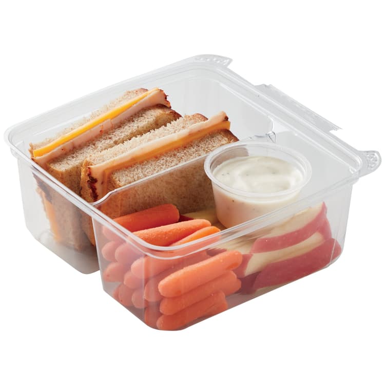 Meal Simple By H-E-B Kids' Turkey & Cheese Sandwich With Apple, Carrots & Ranch Dip