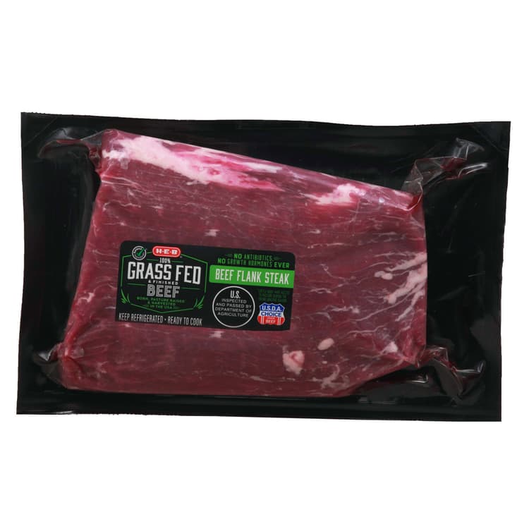 H-E-B Grass Fed & Finished Beef Flank Steak - Usda Choice