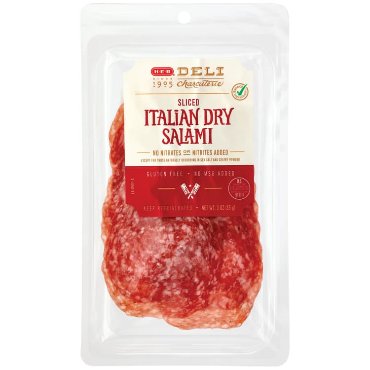 H-E-B Select Ingredients Sliced Italian Dry Salami