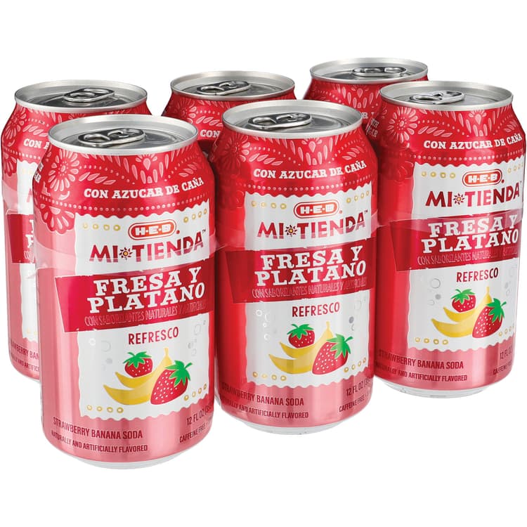 H-E-B Mi Tienda Fresa Y Platano Refresco Soda