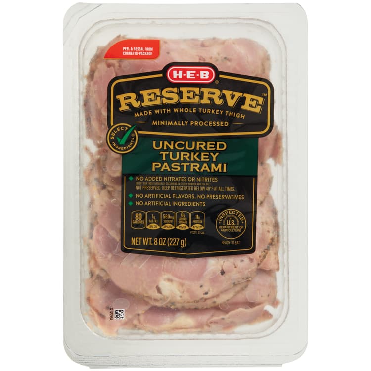 H-E-B Reserve Uncured Turkey Pastrami