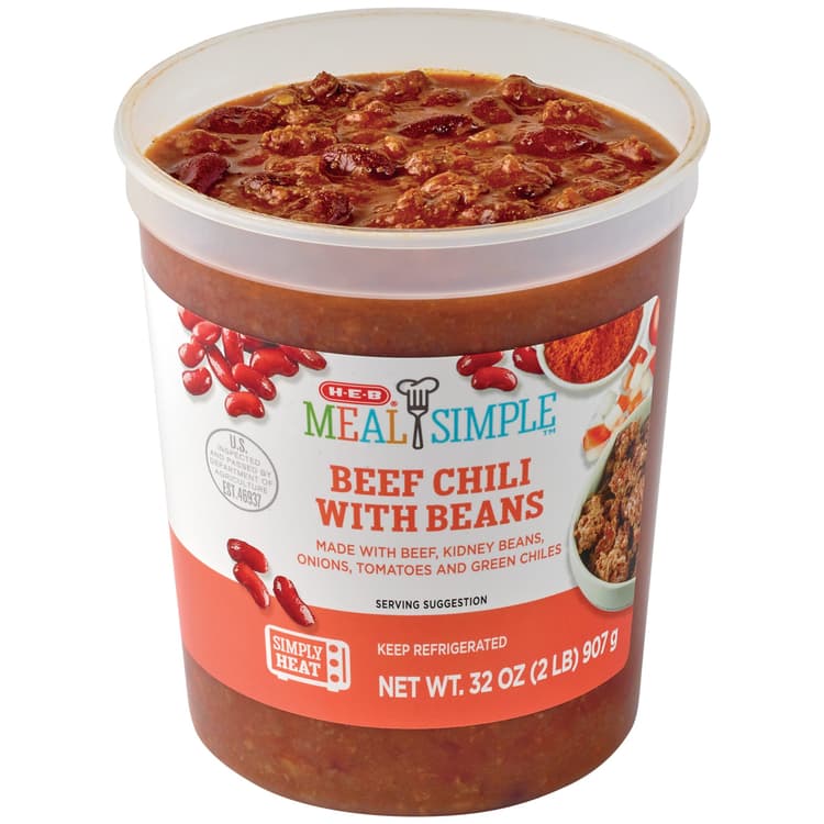 Meal Simple By H-E-B Beef Chili With Beans - Family Size
