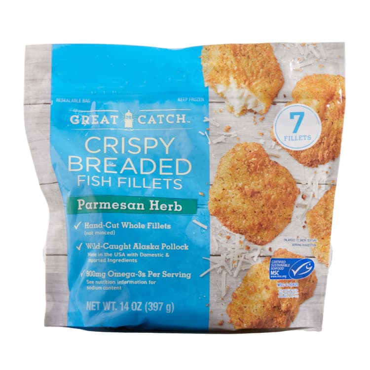 Great Catch  Crispy Breaded Pollock Fish Fillets - Parmesan Herb