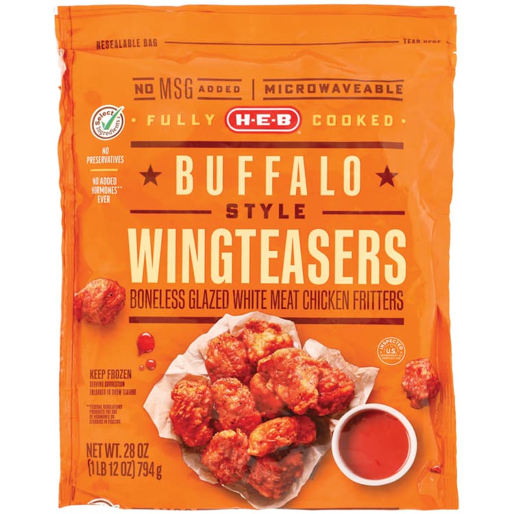 H-E-B Fully Cooked  Boneless Chicken Wingteasers - Buffalo Style