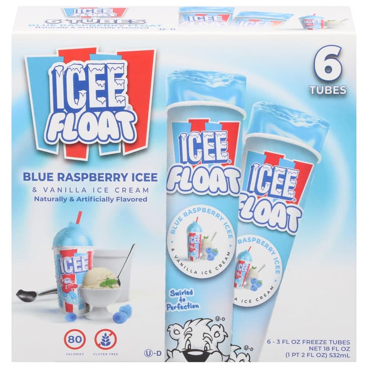 Icee Float Blue Raspberry & Vanilla Ice Cream Squeeze Tubs