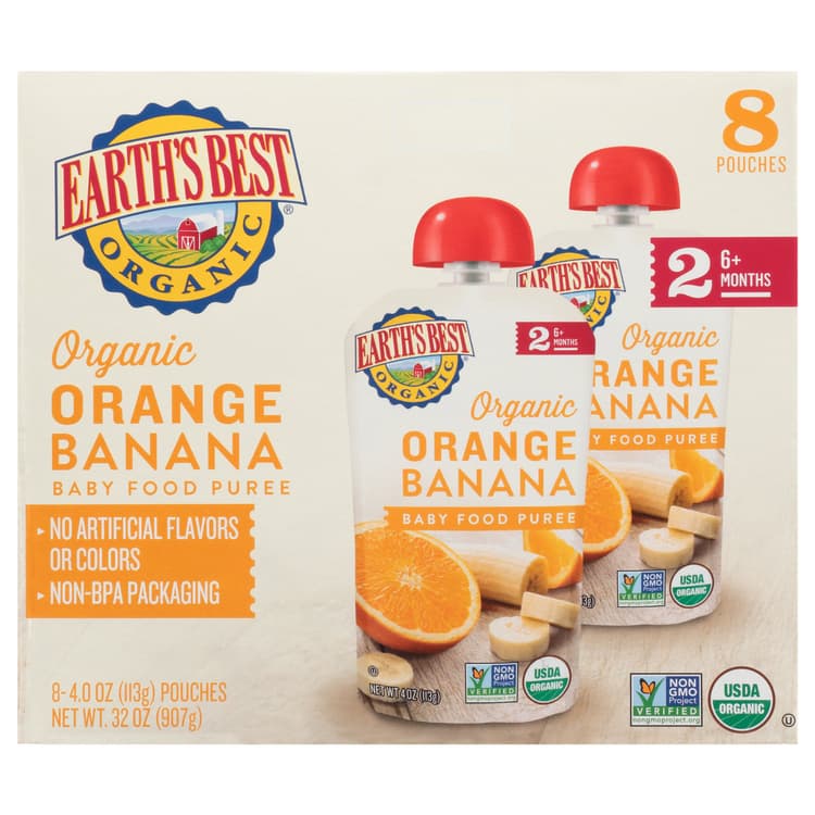 Earth'S Best Organic Baby Food Puree - Orange & Banana