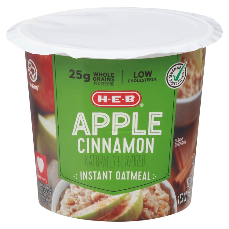 H-E-B Instant Oatmeal Cup - Apple Cinnamon