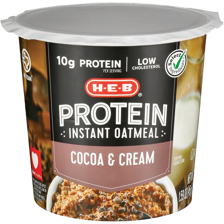 H-E-B Protein Instant Oatmeal Cup - Cocoa & Cream