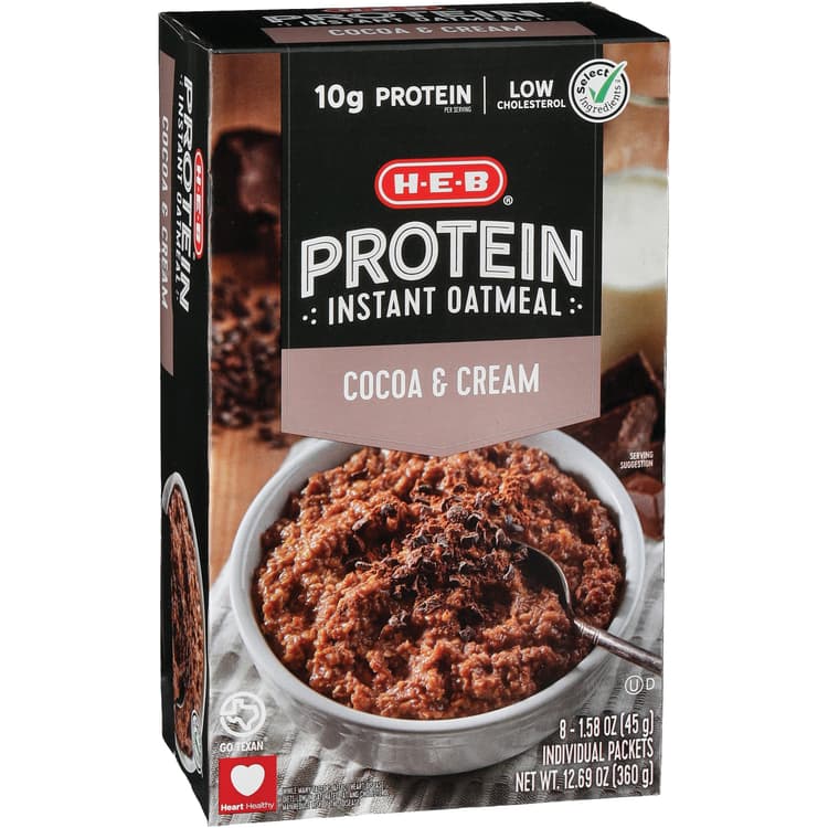 H-E-B Protein Instant Oatmeal - Cocoa & Cream