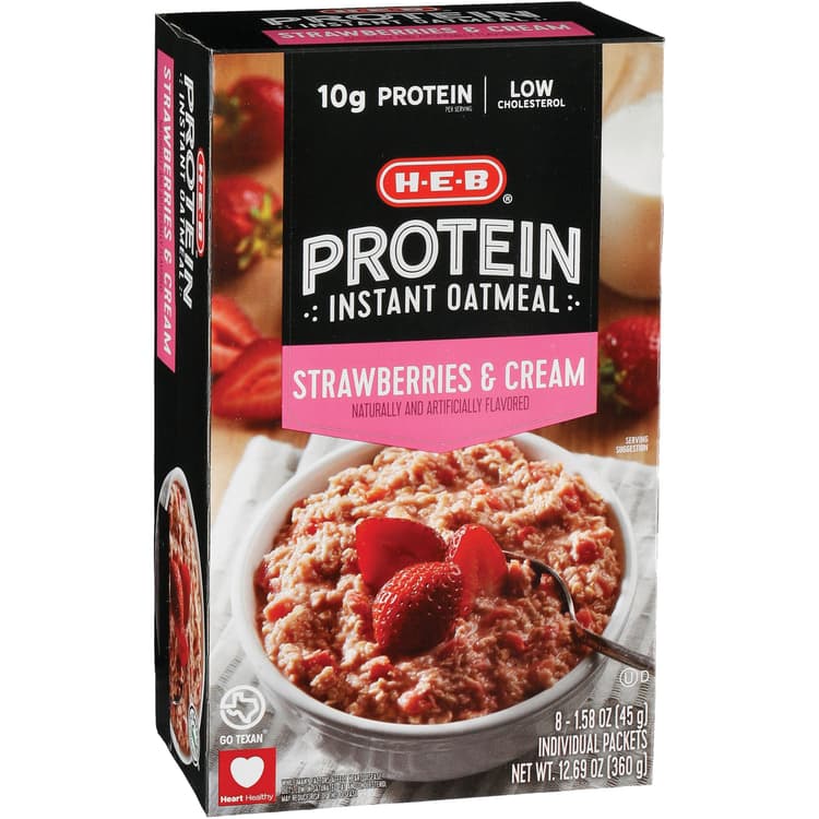 H-E-B Protein Instant Oatmeal - Strawberries & Cream