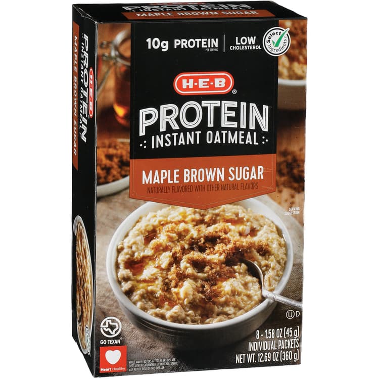 H-E-B Protein Instant Oatmeal - Maple Brown Sugar