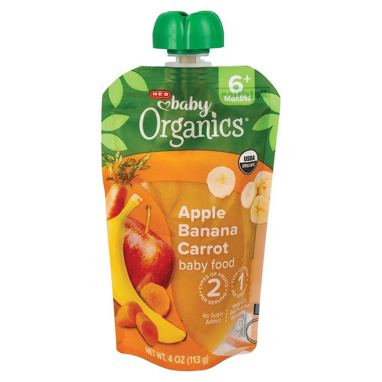 H-E-B Baby Organics Food Pouch – Apple Banana Carrot
