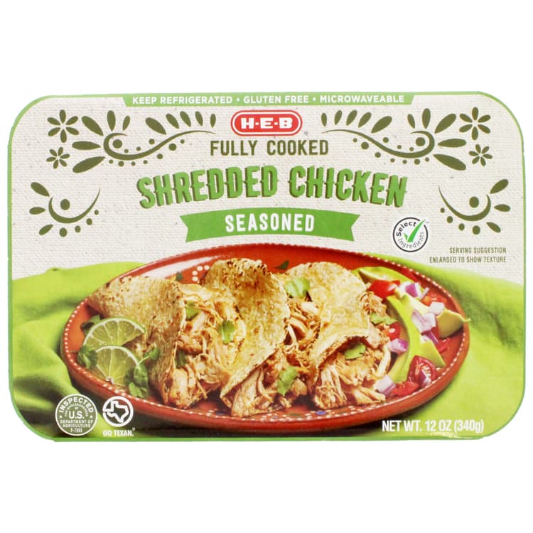 H-E-B Fully Cooked Seasoned Shredded Chicken