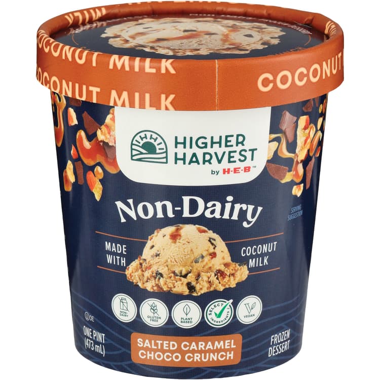 Higher Harvest By H-E-B Non-Dairy  Dessert – Salted Caramel Choco Crunch