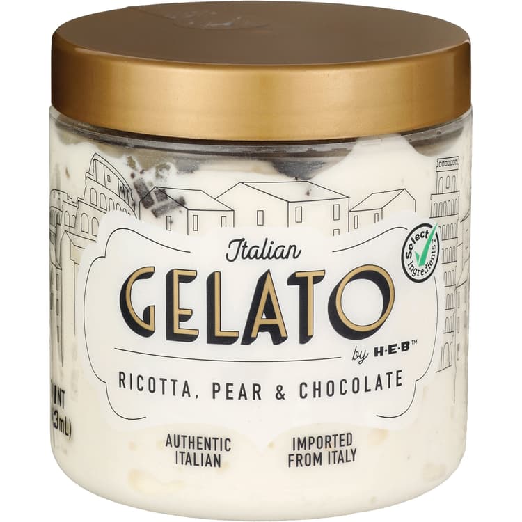 Italian Gelato By H-E-B Ricotta, Pear & Chocolate Gelato