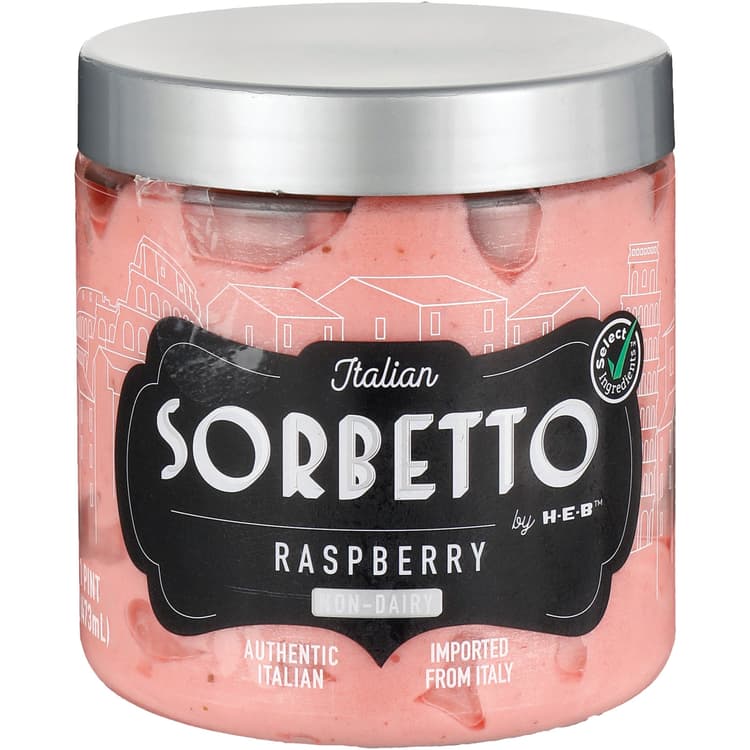 Italian Sorbetto By H-E-B Non-Dairy  Dessert - Raspberry