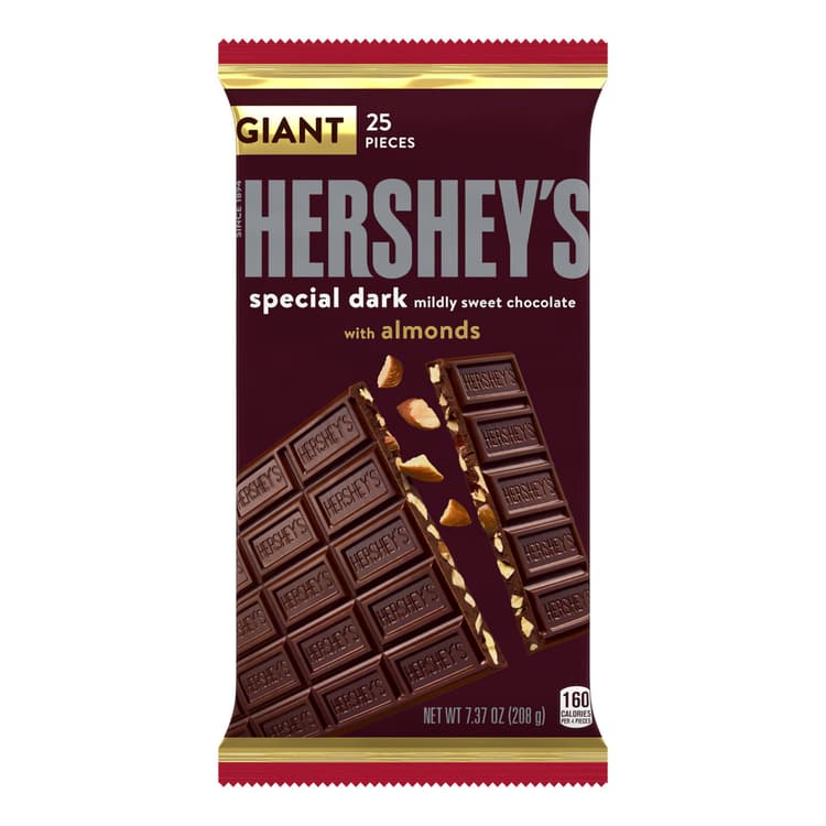 Hershey'S Giant Special Dark Midly Sweet Chocolate With Almonds