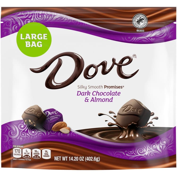 Dove Promises Dark Chocolate Almond Stand Up Pouch