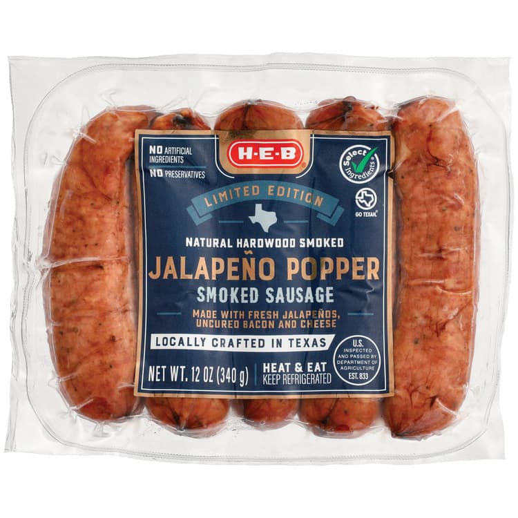 H-E-B Jalapeno Popper Smoked Pork Sausage