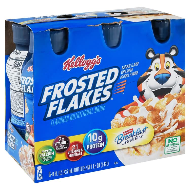 Carnation Breakfast Essentials Kellogg'S Frosted Flakes Nutritional Drink Bottles