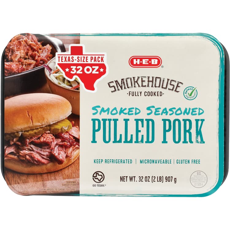 H-E-B Fully Cooked Pulled Pork - Smoked Seasoned - Texas-Size
