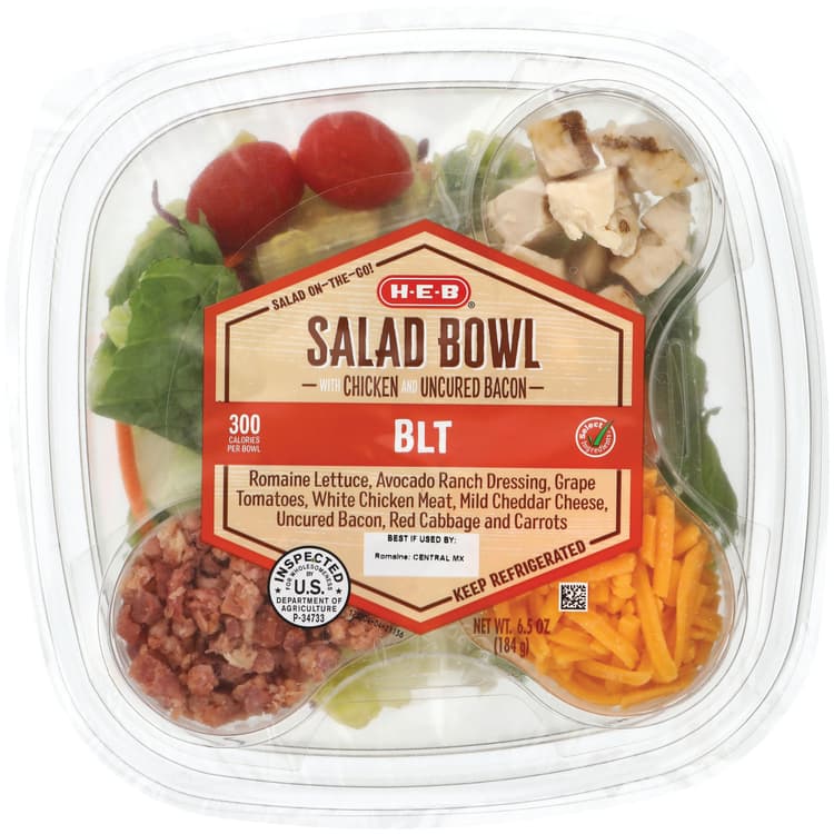 H-E-B Salad Bowl - Blt With Chicken & Uncured Bacon