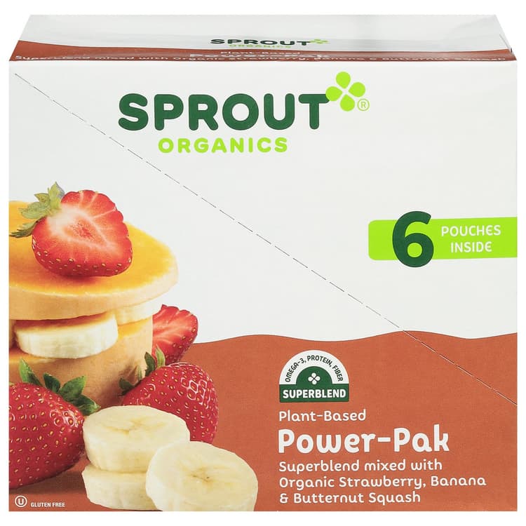 Sprout Organics Power-Pak Pouches - Strawberry Banana & Butternut Squash
