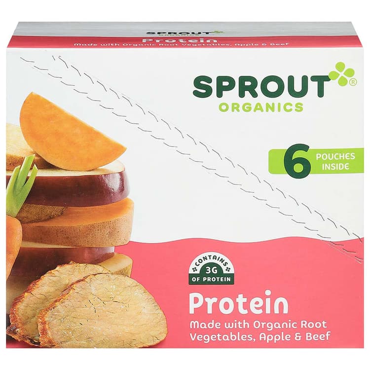 Sprout Organics Protein Pouches - Root Vegetables Apple & Beef
