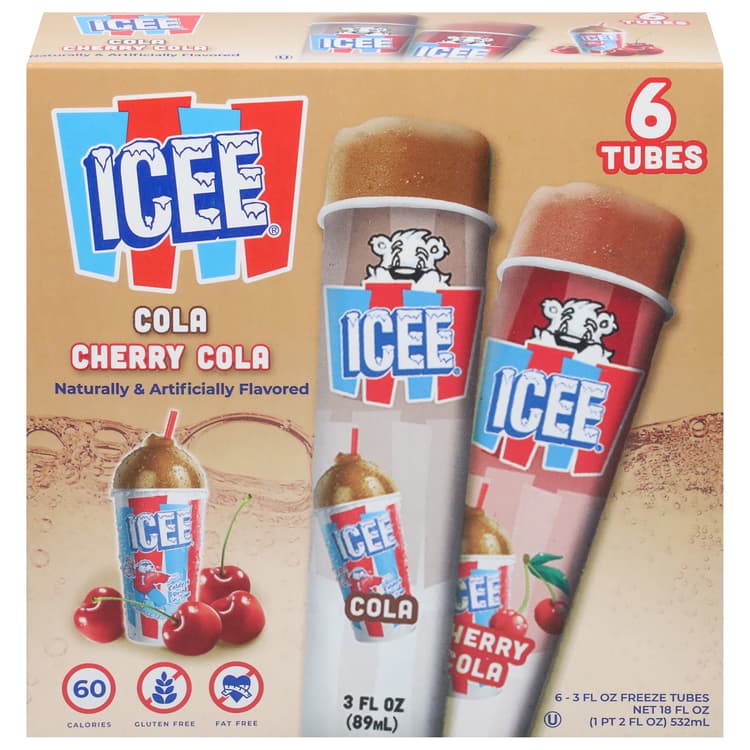 Icee Cherry And Cherry Cola Squeeze Tubes