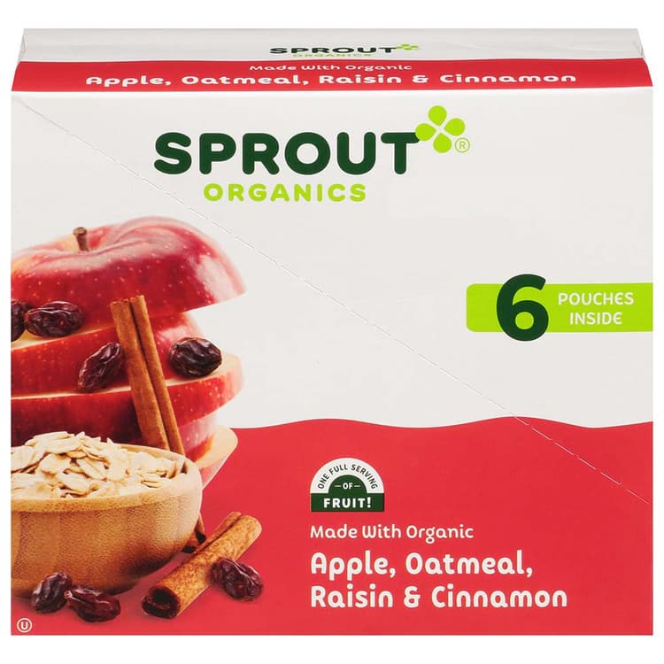 Sprout Organics Pouches - Apple Oatmeal Raisin & Cinnamon