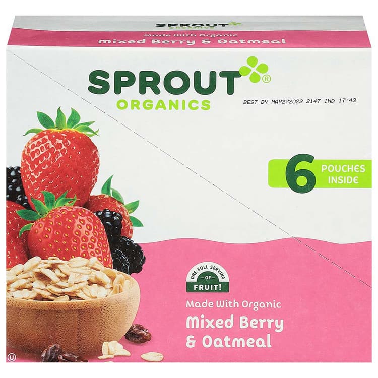 Sprout Organics Pouches - Mixed Berry & Oatmeal