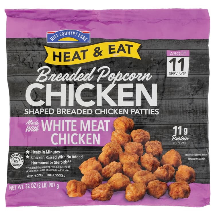 Hill Country Fare Heat & Eat  Breaded Popcorn Chicken