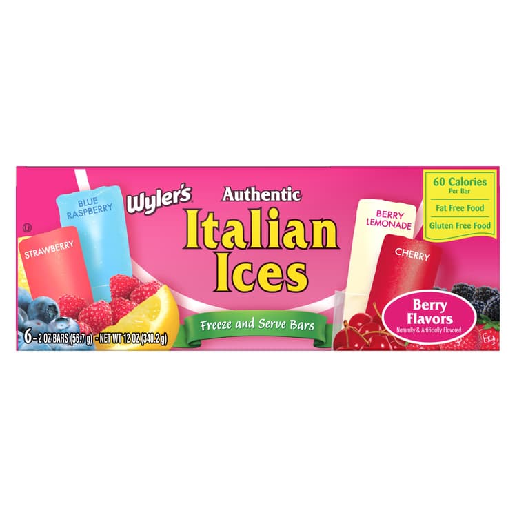 Wyler'S Italian Ice Berry N Cherry Freeze And Serve Bars