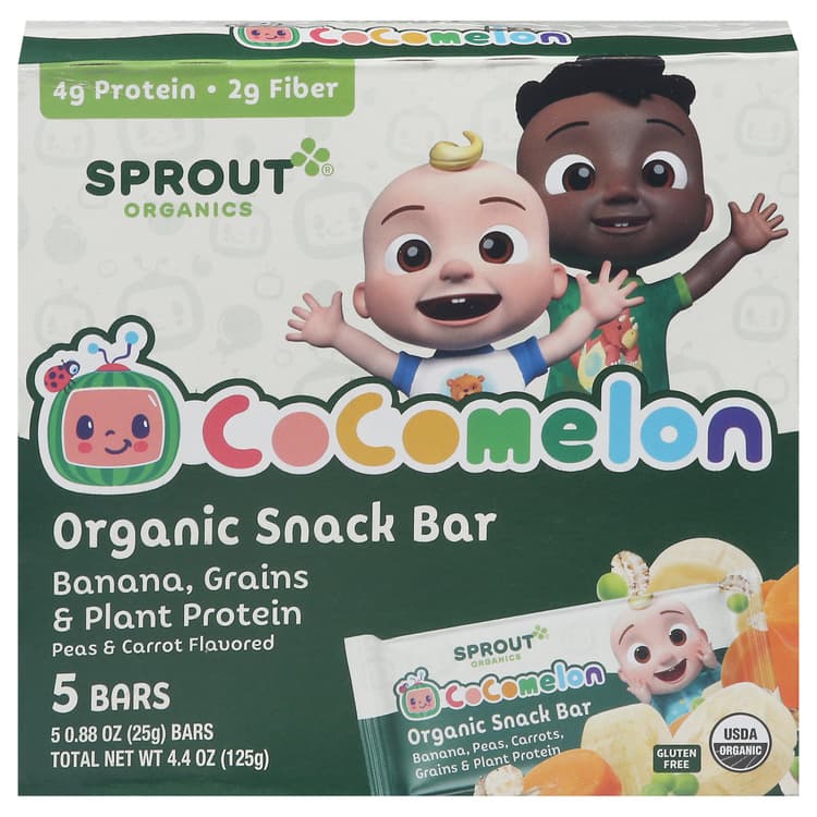 Sprout Organics Cocomelon Snack Bars - Peas & Carrot