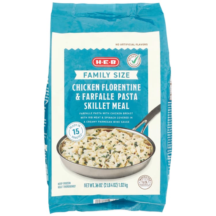 H-E-B Chicken Florentine & Farfalle Pasta Family Size Skillet Meal