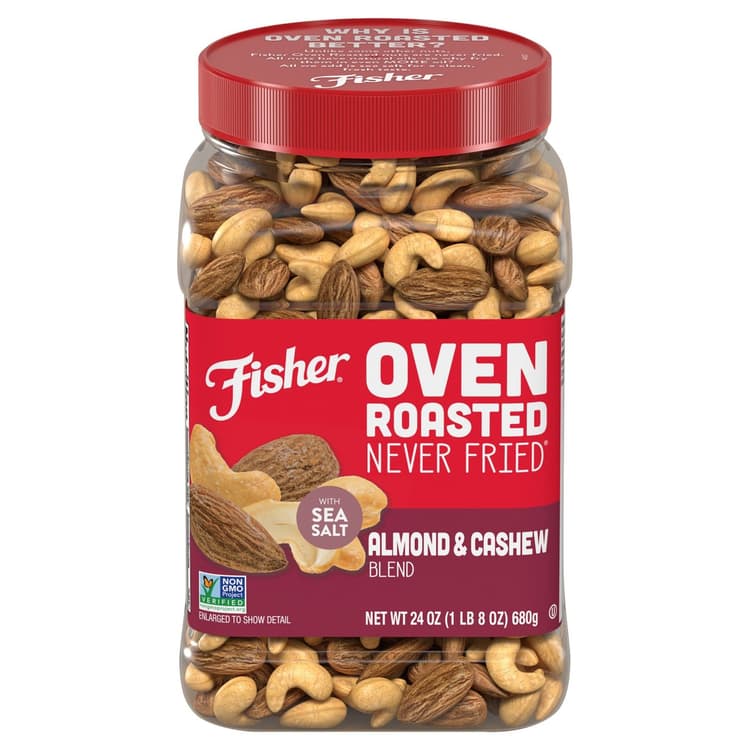 Fisher Oven Roasted Never Fried Almond & Cashew Blend With Sea Salt