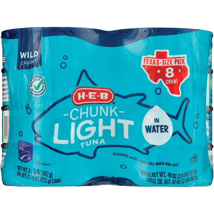 H-E-B Chunk Light Tuna In Water - Texas Size