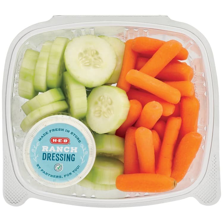 H-E-B Fresh Cucumber Slices, Carrots & Buttermilk Ranch - Large