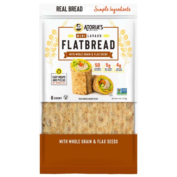 Atoria'S Family Bakery Mini Lavash Flatbread - Whole Grain & Flax Seeds